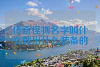 传奇怪物名字叫什么就出什么装备的