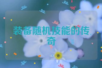 装备随机技能的传奇