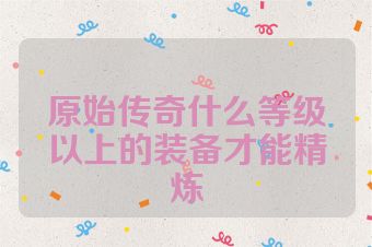 原始传奇什么等级以上的装备才能精炼