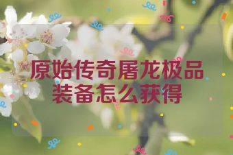 原始传奇屠龙极品装备怎么获得
