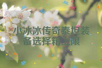 小冰冰传奇泰坦装备选择箱上限