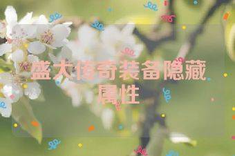 盛大传奇装备隐藏属性