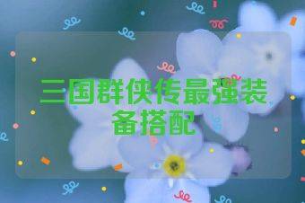 三国群侠传最强装备搭配