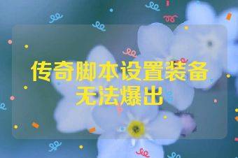 传奇脚本设置装备无法爆出