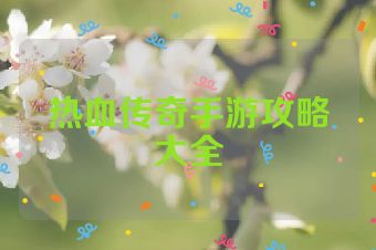 热血传奇手游攻略大全