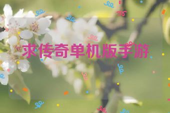 求传奇单机版手游