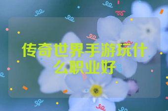 传奇世界手游玩什么职业好