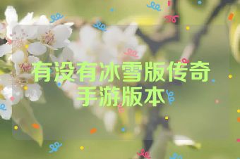 有没有冰雪版传奇手游版本