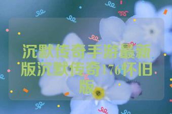 沉默传奇手游最新版沉默传奇176怀旧版