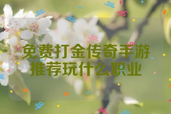 免费打金传奇手游推荐玩什么职业
