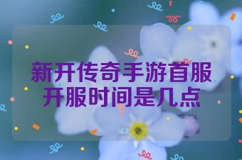 新开传奇手游首服开服时间是几点