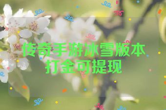 传奇手游冰雪版本打金可提现